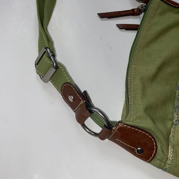 RARE FOSSIL VINTAGE ORIGINAL CANVASS AND LEATHER CROSSBODY WOMEN’S BAG - Picture 4 of 16